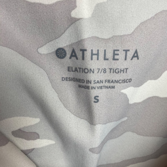 Athleta Elation Womenʻs High-Rise Light Grey Camo Yoga Leggings Size Small - Picture 3 of 6